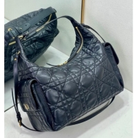 Traditional Specials Dior D-Dream Large Bag in Macrocannage Lambskin D9088 Black 2025