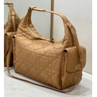Top Quality Dior D-Dream Large Bag in Macrocannage Lambskin D9088 Light Gold-Tone 2025