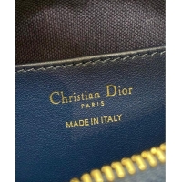 Low Price Dior Miss Caro Diorling Mini Bag with Chain in Blue and Beige Oblique Jacquard D9101 2025
