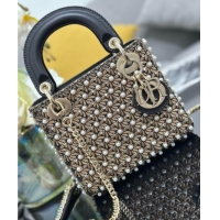 Promotional Dior Mini Lady Bag in Embroidered 0929 Black 2025