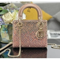 Good Taste Dior Mini Lady Bag in Embroidered with Sequins 0929 Pink 2025