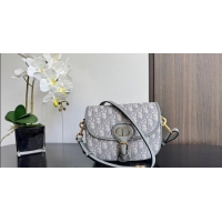 Buy Cheapest Dior Medium Bobby Bag in Blue Oblique Jacquard 0929 Grey 2025