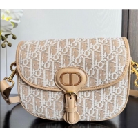 Top Quality Dior Medium Bobby Bag in Blue Oblique Jacquard 0929 Beige 2025