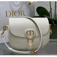 Famous Brand Dior Medium Bobby Bag in Box Calfskin Leather 0929 White 2025
