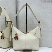 Top Quality Dior Small Voyage Bag in Flat Macrocannage Grained Calfskin Leather 2845 White 2025