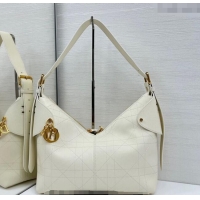 Best Product Dior Medium Voyage Bag in Flat Macrocannage Grained Calfskin Leather 2846 White 2025