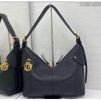 Top Grade Dior Medium Voyage Bag in Flat Macrocannage Grained Calfskin Leather 2846 Black 2025