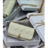 Well Crafted Dior My Dior - Dior Talk Phone Pouch in Patent Cannage Calfskin 9134 White 2025