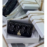 Grade Discount Dior My Dior - Dior Talk Phone Pouch in Patent Cannage Calfskin 9134 Black 2025