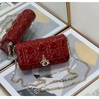 Grade Quality Dior My Dior - Dior Talk Phone Pouch in Patent Cannage Calfskin 9134 Red 2025