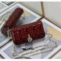 Most Popular Dior My Dior - Dior Talk Phone Pouch in Patent Cannage Calfskin 9134 Burgundy 2025