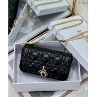 Top Grade Dior My Dior - Dior Talk Phone Pouch in Cannage Lambskin Leather 9134 Black 2025