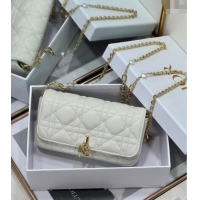 Top Quality Dior My Dior - Dior Talk Phone Pouch in Cannage Lambskin Leather 9134 White 2025