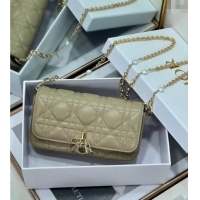 Cheapest Dior My Dior - Dior Talk Phone Pouch in Cannage Lambskin Leather 9134 Cream Apricot 2025