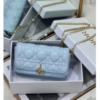 Luxury Cheap Dior My Dior - Dior Talk Phone Pouch in Cannage Lambskin Leather 9134 Space Blue 2025