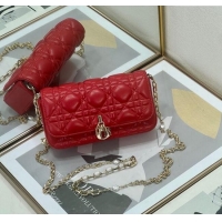 Fashion Discount Dior My Dior - Dior Talk Phone Pouch in Cannage Lambskin Leather 9134 Red 2025