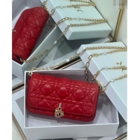 Fashion Discount Dior My Dior - Dior Talk Phone Pouch in Cannage Lambskin Leather 9134 Red 2025
