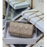 Well Crafted Dior My Dior - Dior Talk Phone Pouch in Cannage Lambskin Leather 9134 Powder Beige 2025
