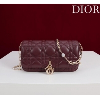 Good Quality Dior My Dior - Dior Talk Phone Pouch in Cannage Lambskin Leather 9149 Dark Burgundy 2025