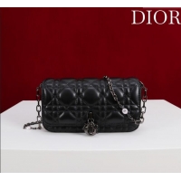 Luxury Classic Dior My Dior - Dior Talk Phone Pouch in Cannage Lambskin Leather 9149 All Black 2025