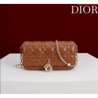 Buy Classic Dior My Dior - Dior Talk Phone Pouch in Cannage Lambskin Leather 9149 Brown 2025