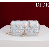 Original Cheap Dior My Dior - Dior Talk Phone Pouch in Cannage Iridescent Leather 9149 Silver 2025