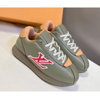 Top Design Louis Vuitton LV BUTTERSOFT Sneakers in Calf Leather Green 2025 1AIKDJ 0829058