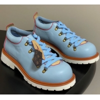 Top Grade Louis Vuitton LV Remix Derby Lace-Ups Shoes 5cm in Plain Leather Blue 2025 1AIJ63 0829061