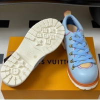 Top Grade Louis Vuitton LV Remix Derby Lace-Ups Shoes 5cm in Plain Leather Blue 2025 1AIJ63 0829061