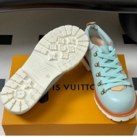 Pretty Style Louis Vuitton LV Remix Derby Lace-Ups Shoes 5cm in Plain Leather Green 2025 1AIJ63 0829063