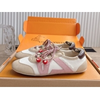 Shop Duplicate Louis Vuitton LV Sneakerina in Suede and Knit White 0829068