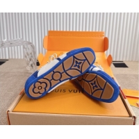 Durable Louis Vuitton LV Sneakerina in Suede and Knit Blue 0829069