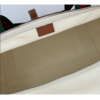 Luxury Discount Gucci Mens Large printed canvas duffle bag 816866 White 2025