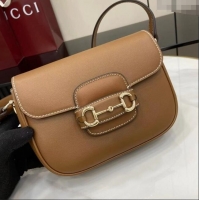 Buy Fashionable Gucci Horsebit 1955 Leather Mini Shoulder Bag 815205 Brown 2025
