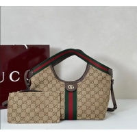 Big Discount Gucci Giglio Small Tote Bag in GG Canvas 860845 Beige/Brown 2025