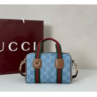 Buy Fashionable Gucci Mini GG Denim handbag 859975 Blue 2025
