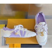 Shop Duplicate Louis Vuitton LV Sneakerina Sneakers Ballerina White Purple 1AIEP7 0829072