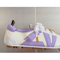 Shop Duplicate Louis Vuitton LV Sneakerina Sneakers Ballerina White Purple 1AIEP7 0829072