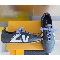 Durable Louis Vuitton LV Sneakerina Sneakers Ballerina in Grained Leather Dark Blue 2025 1AHOJD 0829075