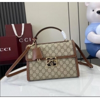 Big Discount Gucci Padlock GG Canvas medium top handle bag 838998 Brown 2025