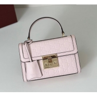 Inexpensive Gucci Padlock GG Leather Small top handle bag 848884 Pink 2025
