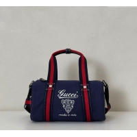 Promotional Gucci Small printed canvas duffle bag 816865 Dark Blue 2025