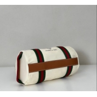 Buy Cheapest Gucci Small printed canvas duffle bag 816865 White 2025