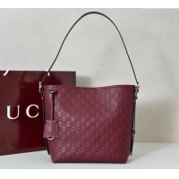 New Design Gucci GG Leather Emblem small shoulder bag 848881 Red 2025