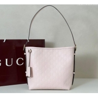 Luxury Discount Gucci GG Leather Emblem small shoulder bag 848881 Pink 2025