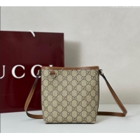 Good Product Gucci GG Canvas Emblem Nano Bucket Bag 847090 Beige/Brown 2025