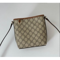 Good Product Gucci GG Canvas Emblem Nano Bucket Bag 847090 Beige/Brown 2025