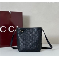 Best Price Gucci GG Leather Emblem Nano Bucket Bag 847090 Black 2025