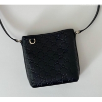 Best Price Gucci GG Leather Emblem Nano Bucket Bag 847090 Black 2025