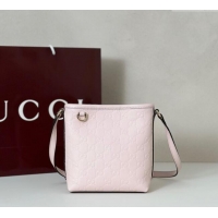 Best Price Gucci GG Leather Emblem Nano Bucket Bag 847090 Pink 2025